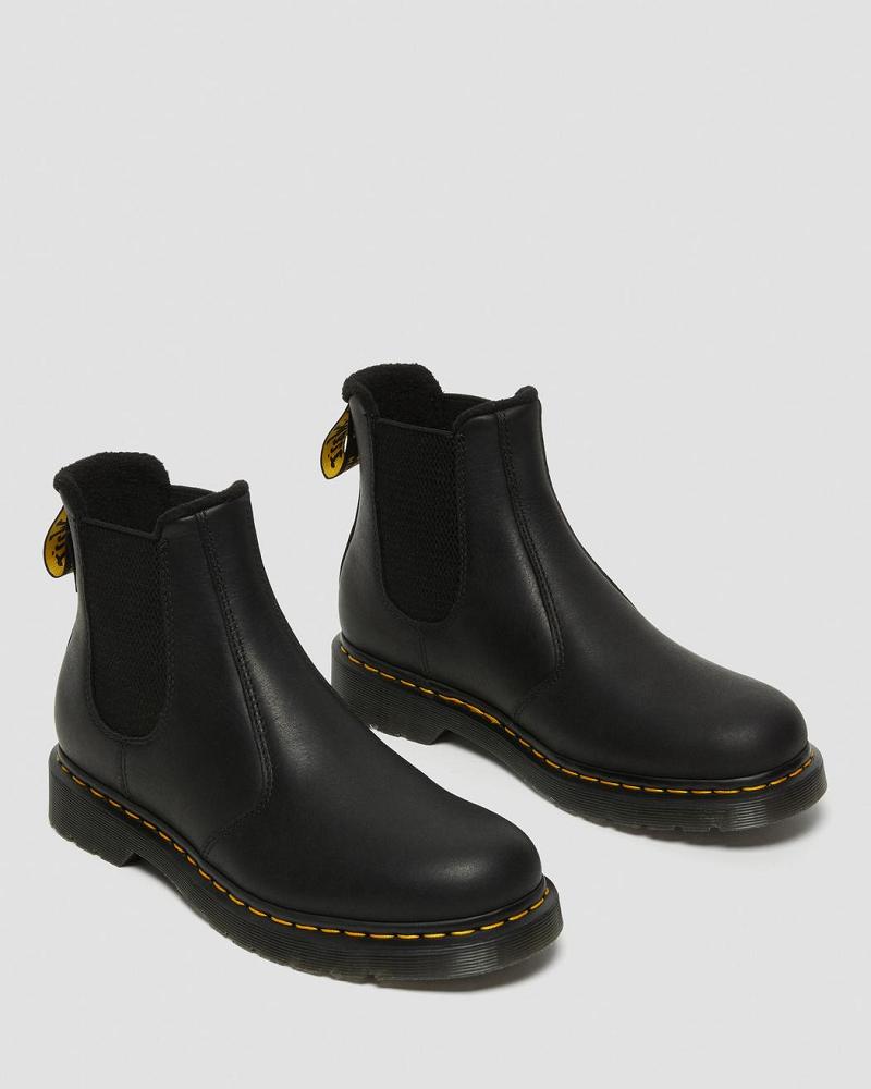 Black Men's Dr Martens 2976 Warmwair Leather Ankle Boots | CA 429MQZ